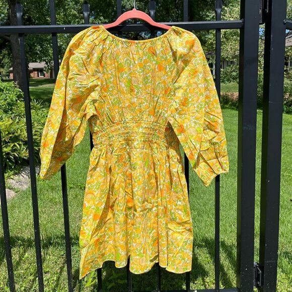 J Crew V-neck Cotton Lawn Mini Dress in Limone Print NWT - Picture 10 of 10